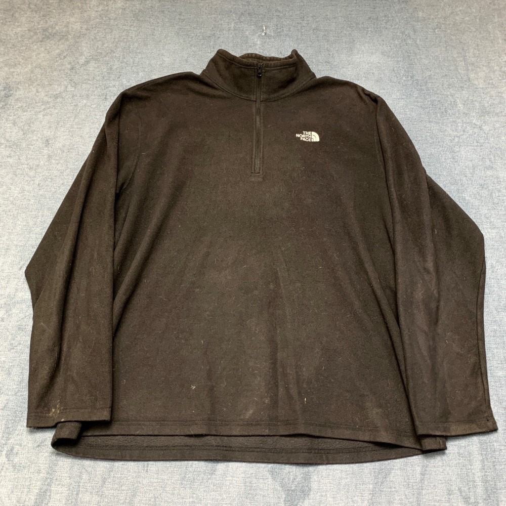 The North Face Fleece Jacket Mens XL Faded Black Mock Neck Quarter Zip Pullover